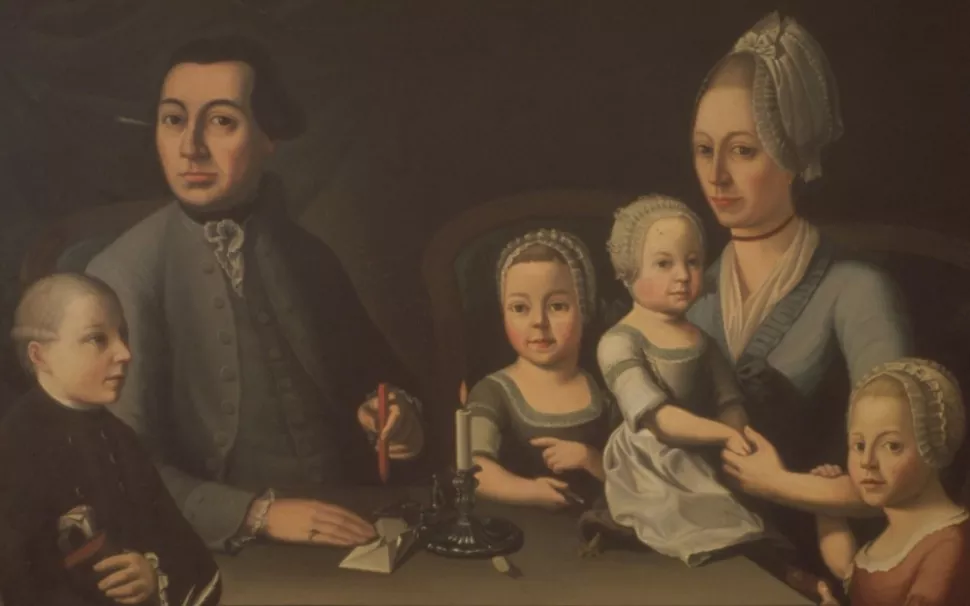 Dipinto di Johann Rudolf Geigy-Gemuseus con la famiglia